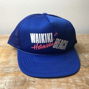 Vintage Walkin Hawaii Beach Snapback Hat Trucker
